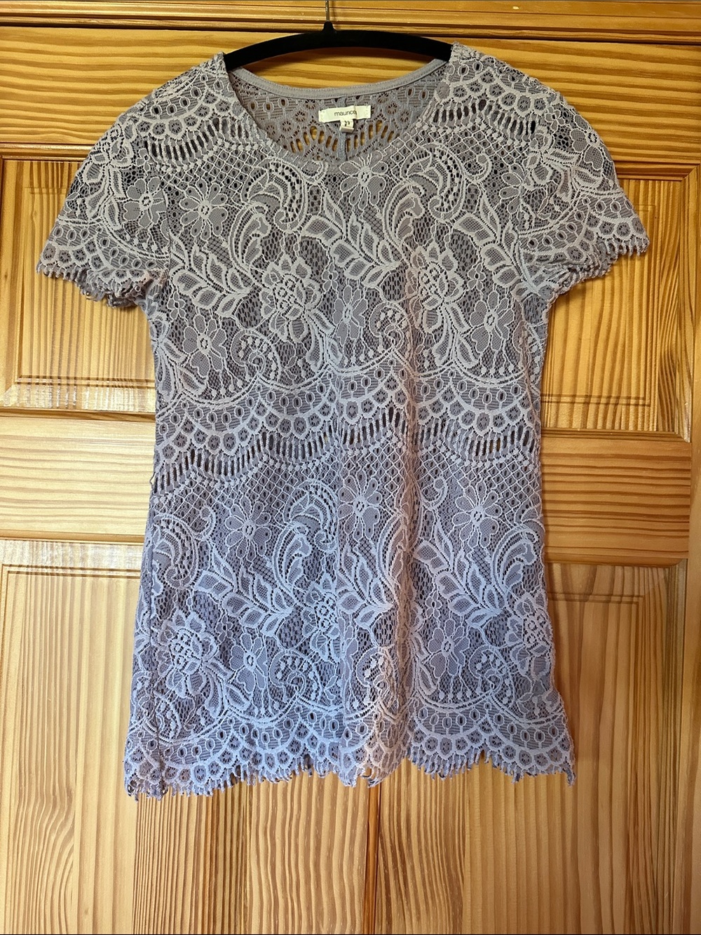Maurices lavender Lace Short-Sleeve Top size XS